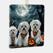 Maltese Halloween Spooky Keramisch Ornament (Rechts)