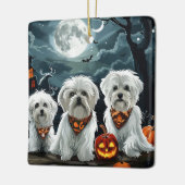 Maltese Halloween Spooky Keramisch Ornament (Links)