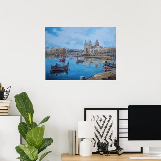Maltese havenplaats 1 poster (Thuiskantoor)