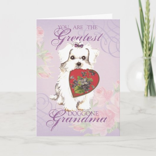 Maltese Heart Grandma Kaart (Voorkant)