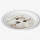 Maltese hond 3D geïnspireerd Papieren Bordje (Gekanteld)