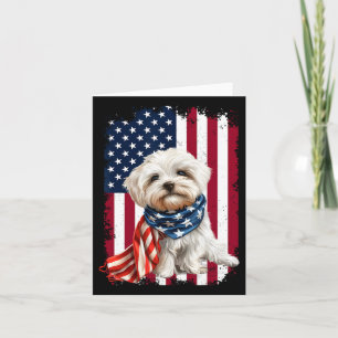 Maltese hond Amerikaanse vlag 4 juli Maltese hond Kaart