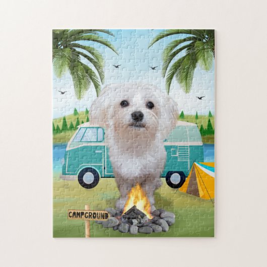 Maltese Hond Camping Legpuzzel (Verticaal)