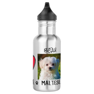Maltese hond huisdier liefhebbers waterfles 