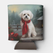 Maltese Hond in Sneeuw Kerstmis Blikjeskoeler (Achterkant)