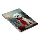 Maltese Hond in Sneeuw Kerstmis Notitieboek (Rechterzijde)