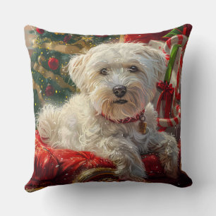 Maltese Hond Kerstfeest Kussen
