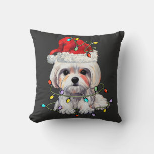 Maltese hond Kerstmis, kerstmis Maltezer hond Kussen