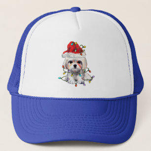 Maltese hond Kerstmis, kerstmis Maltezer hond Trucker Pet