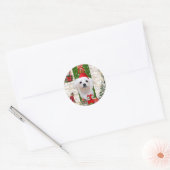 Maltese hond Kerstmis Ronde Sticker (Envelop)