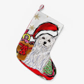 Maltese hond kleine kerstsok (Voorkant (Hangend))