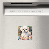 Maltese Hond met Paaseieren Vakantie Magneet (Insitu (Vaatwasser))