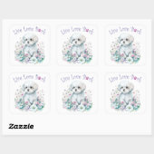 Maltese hond Mom Floral Vierkante Sticker (Vel)