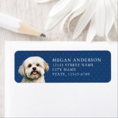 Maltese hond retour adreslabels etiket (Insitu)