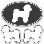 Maltese hond Silhouetten Vinyl Sticker Set (Voorkant)