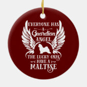 Maltese hond uit de vogel keramisch ornament (Achterkant)