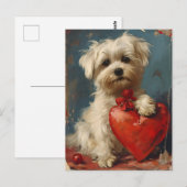 Maltese hond Valentijnsdag Briefkaart (Voorkant / Achterkant)
