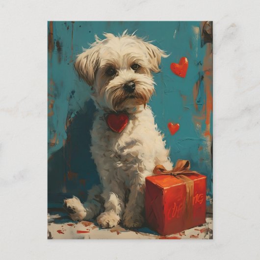 Maltese hond Valentijnsdag Briefkaart (Voorkant)