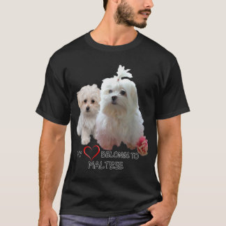 Maltese Hondenliefhebbers Hogs Fan Love Design Quo T-shirt