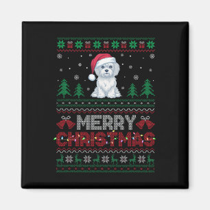 Maltese Hondenliefhebbers Santa Hat Kerstboom Ligh Magneet