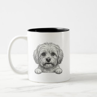 Maltese-hondje koffiemok | Cadeau voor hondenliefh Tweekleurige Koffiemok