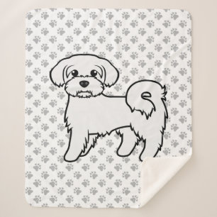 Maltese Illustratie van een Cute Cartoon Hond Sherpa Deken