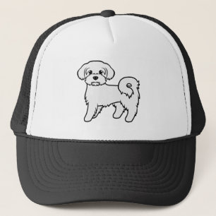 Maltese Illustratie van een Cute Cartoon Hond Trucker Pet