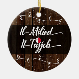 Maltese kerst met milde hitte-Tadzjiekse feestdag Keramisch Ornament
