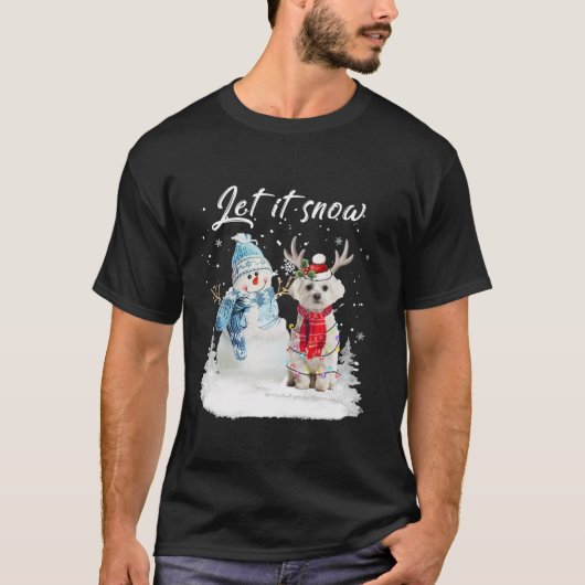 Maltese kerstman Snowman Xmas Pajama T-shirt (Voorkant)