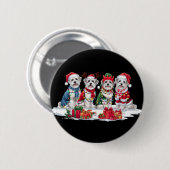 Maltese kerstmuts gewei elf kerstverlichting ronde button 5,7 cm (Voorkant /achterkant)
