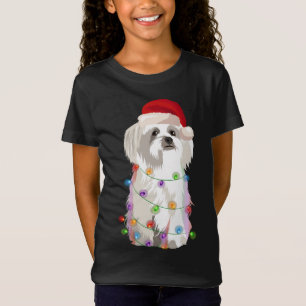 Maltese Kerstverlichting Xmas Hondenliefhebber T-shirt