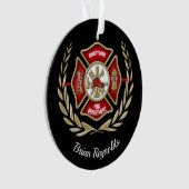 Maltese kruisgerichte brandweerman ornament (voorkant)