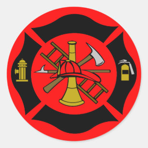 Maltese kruisster 2 ronde sticker