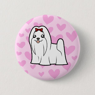 Maltese liefde (show snijden) ronde button 5,7 cm