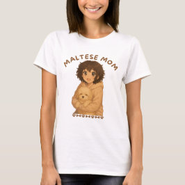 Maltese moeder anime stijl t-shirt