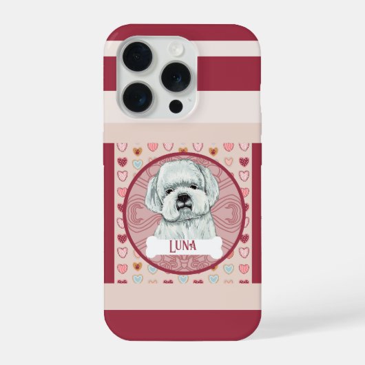 Maltese + name Valentine Heart iPhone 11 Pro Case (Verso)
