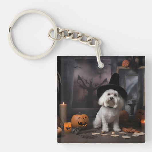 Maltese pompoenen Halloween eng Sleutelhanger (Voorkant)