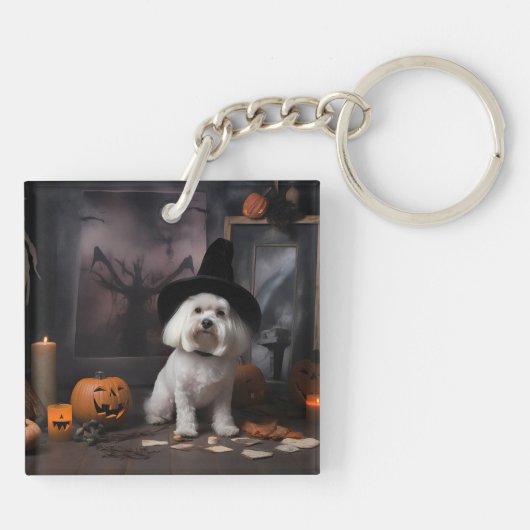 Maltese pompoenen Halloween eng Sleutelhanger (Achterkant)
