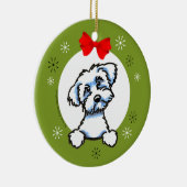 Maltese puppy Cut kerstmis Keramisch Ornament (Rechts)