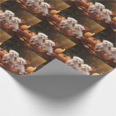 Maltese puppy herfst verrukking pompoen cadeaupapier (Hoek)