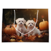 Maltese puppy herfst verrukking pompoen groot cadeauzakje (Voorkant)