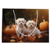 Maltese puppy herfst verrukking pompoen groot cadeauzakje (Achterkant)