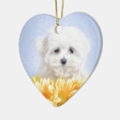 Maltese puppy keramisch ornament (Links)