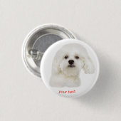 Maltese puppy personaliseren ronde button 3,2 cm (Voorkant /achterkant)