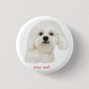 Maltese puppy personaliseren ronde button 3,2 cm