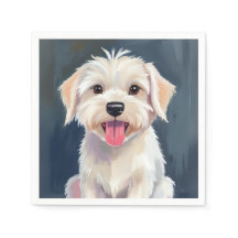 Maltese puppy witte hond schilderij