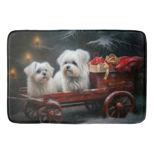 Maltese Sneeuwslee Kerst Decor Badmat