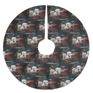 Maltese Sneeuwslee Kerst Decor Kerstboom Rok