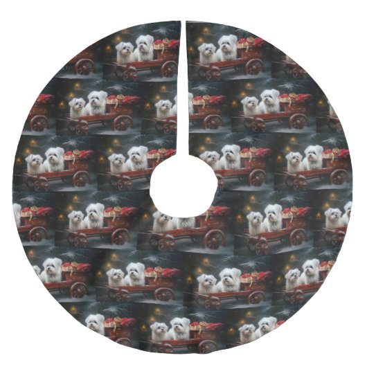 Maltese Sneeuwslee Kerst Decor Kerstboom Rok (Voorkant)