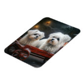 Maltese Sneeuwslee Kerst Decor Magneet (Linkerzijde)